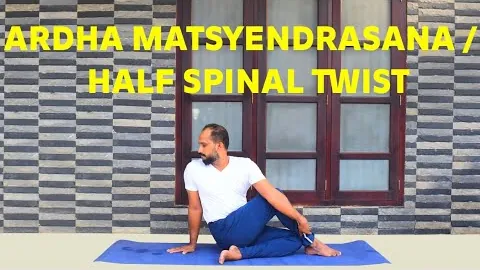 Opening frame of the Ardha Matsyendrasana film.